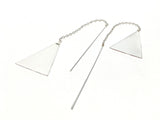 Threader Triangle Drop Sterling Silver Earrings - Essentially Silver Jewelry