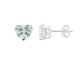Heart Cubic Zirconia .925 Sterling Silver Studs - Essentially Silver Jewelry
