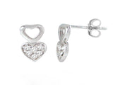 Heart Lilac Crystal .925 Sterling Silver Earring - Essentially Silver Jewelry