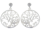 Tree of Life Cubic Zirconia .925 Sterling Silver Earrings - Essentially Silver Jewelry