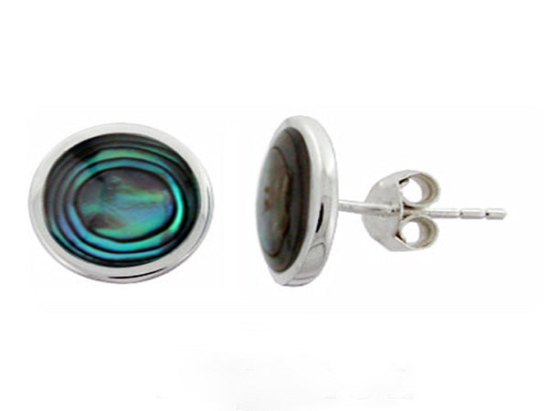 Paua Oval Sterling Silver Studs - Essentially Silver Jewelry