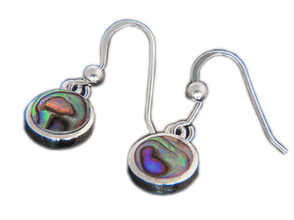 Paua Drop 9mm Round .925 Sterling Silver Earring - Essentially Silver Jewelry