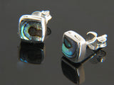 Paua Square 6mm Sterling Silver Earrings - Essentially Silver Jewelry