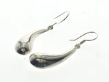 Teardrop Curved Sterling Silver Earrings