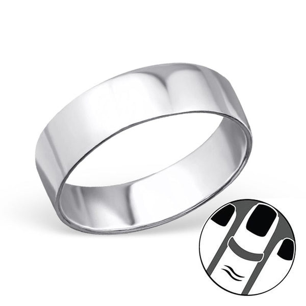 Midi Plain Sterling Silver 1mm Ring