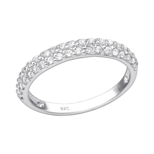 Cubic Zirconia Eternity Sterling Silver Ring - Essentially Silver Jewelry