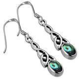 Paua Celtic Trinity Sterling Silver Earrings