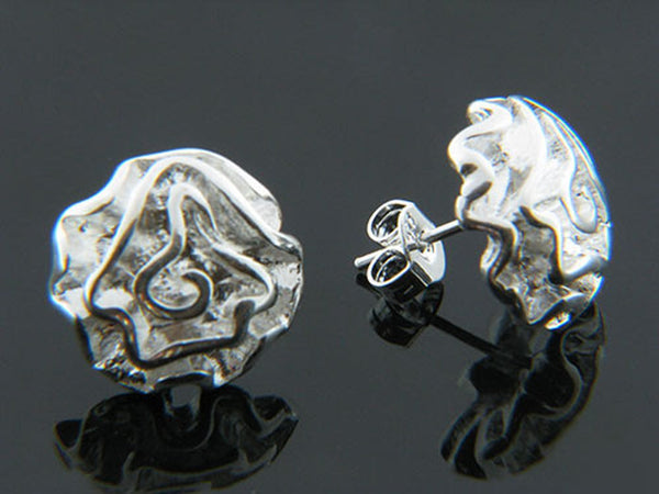 Rosebud Silver Plated on Copper Earrings - Essentially Silver Jewelry