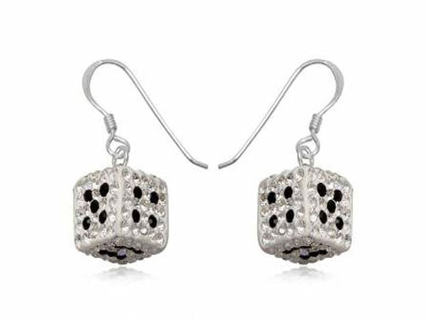 Crystal Dice Sterling Silver Earrings - Essentially Silver Jewelry