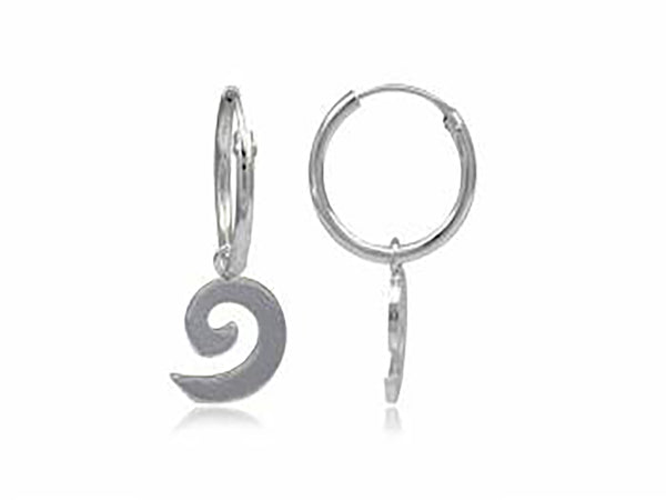 Spiral Sterling Silver Hoop Earring
