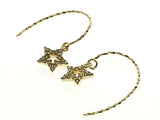 Star Cubic Zirconia Gold Plated 18K Sterling Silver Earrings