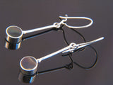 Black Shell Round Sterling Silver Bar Earrings - Essentially Silver Jewelry