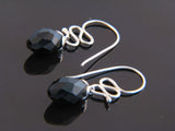 Onyx Squiggle .925 Sterling Silver Drop Earring - Essentially Silver Jewelry