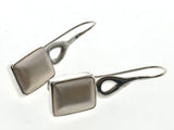 White Mabe Sterling Silver Earrings