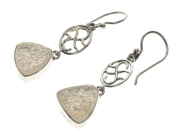 Druzy Sterling Silver .925 Drop Earrings - Essentially Silver Jewelry