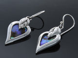 Paua Heart Framed Sterling Silver Earrings - Essentially Silver Jewelry