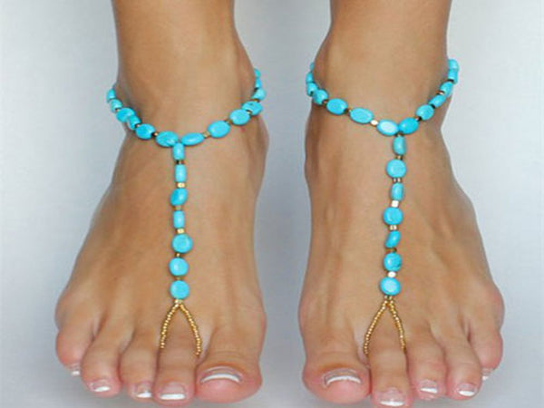 Foot Beaded  Sandal - Essentially Silver Jewelry