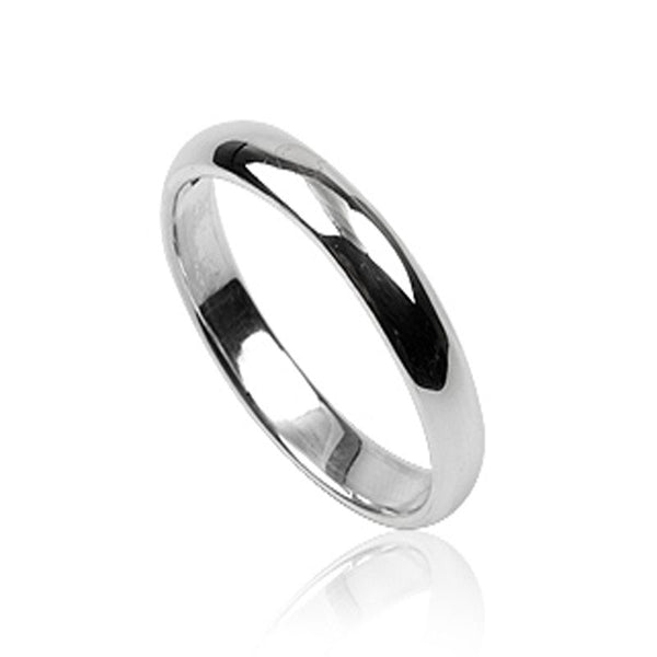 Plain Half Moon 4mm Sterling Silver Band