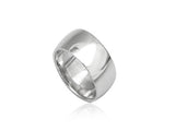 Plain 10mm Half Moon Sterling Silver Band