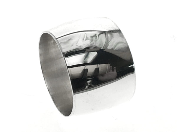 Plain Half Moon 15mm Sterling Silver Band - Essentially Silver Jewelry
