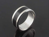 Onyx Center 10mm Sterling Silver Band - Essentially Silver Jewelry