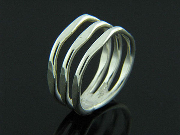 Spring Squared Sterling Silver Ring - Essentially Silver Jewelry