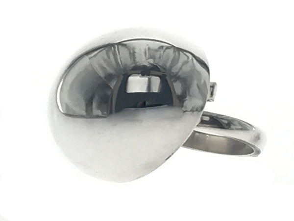 Mirror Round Top .925 Sterling Silver Ring - Essentially Silver Jewelry