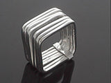 Square 7 Stacked .925 Sterling silver Ring - Essentially Silver Jewelry