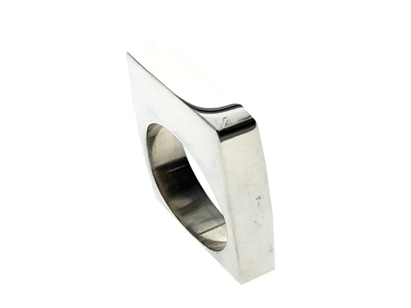 Solid Thin Square Sterling Silver Ring - Essentially Silver Jewelry