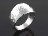 Hammered 14mm Domed Sterling Silver Ring - Essentially Silver Jewelry