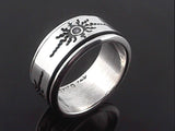 Sun design .925 sterling silver spinning ring - Essentially Silver Jewelry