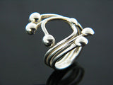 Triple Wire Ball Wrap Sterling Silver Ring - Essentially Silver Jewelry