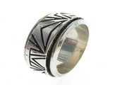 Graphic Spinning .925 Sterling Silver Band