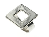 Square Open Frame .925 Sterling Silver Ring - Essentially Silver Jewelry