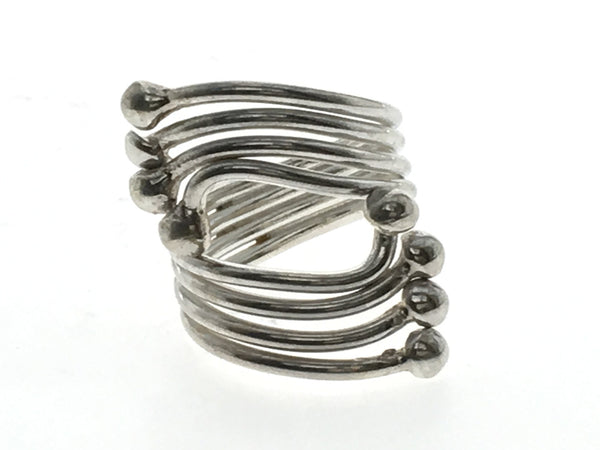 Four Wire Ball Wrap Sterling Silver Ring