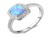 Simulated Blue Opal Sterling Silver Ring - Essentially Silver Jewelry