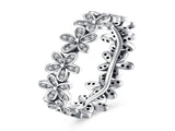 Cubic Zirconia Sterling Silver Flower Ring - Essentially Silver Jewelry