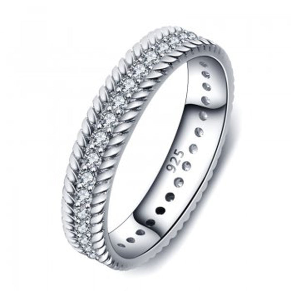 Cubic Zirconia Sterling Silver 925 Band - Essentially Silver Jewelry