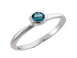 Blue cubic zirconia stackable .925 sterling silver ring - Essentially Silver Jewelry