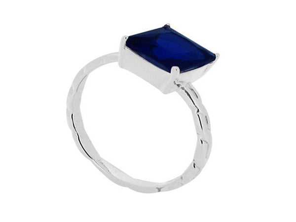 Blue Stone .925 Sterling Silver Stackable Ring - Essentially Silver Jewelry
