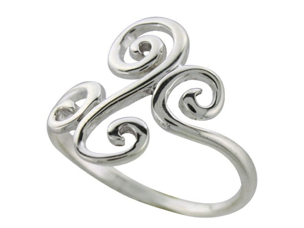 Double Swirl .925 Sterling Silver Ring - Essentially Silver Jewelry