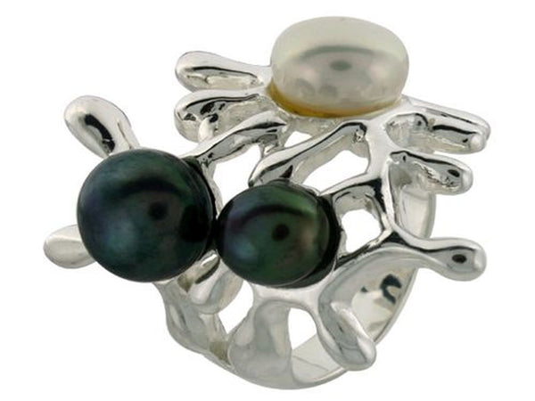 Flower Pearl .925 Sterling Silver Ring - Essentially Silver Jewelry
