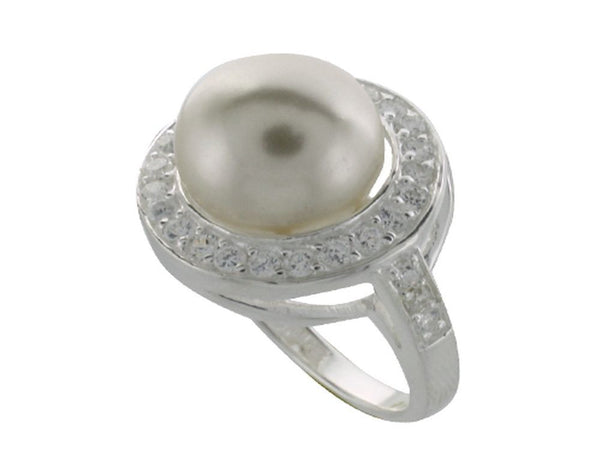 Pearl Cubic Zirconia  .925 Sterling Silver ring