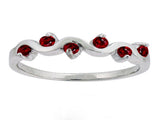 Garnet Cubic Zirconia Stone Sterling Silver Ring - Essentially Silver Jewelry