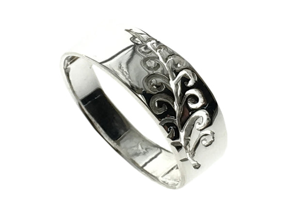 Open Cutout Fern Sterling Silver Band - Essentially Silver Jewelry