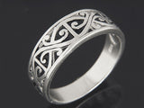 Oxidised Carved Tapered Sterling Band - Essentially Silver Jewelry