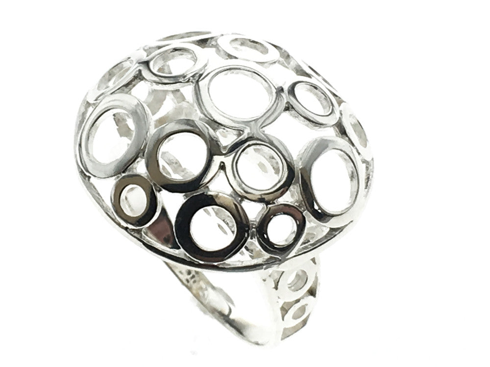 Circled Top Mushroom Sterling Silver Ring - Essentially Silver Jewelry