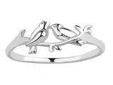 Dove Duo Midi Sterling Silver Ring - Essentially Silver Jewelry