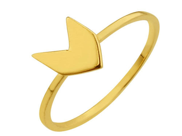Gold Plated Arrow Ring Sterling Silver Ring - Essentially Silver Jewelry