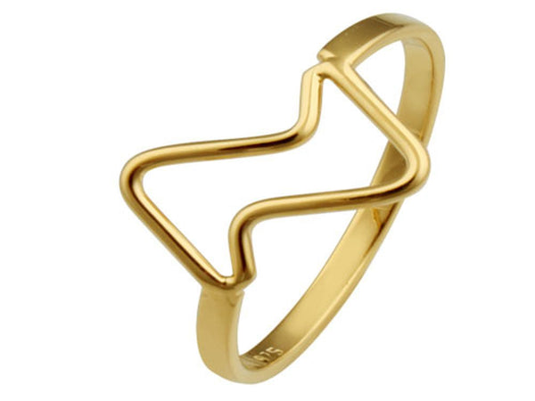 Gold Plated Jagged Sterling Silver Ring - Essentially Silver Jewelry